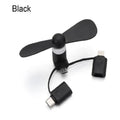 Cell Phone Fan 3-in-1 Mobile Phone Fans Compatible with iPhone/iPad/Android Smartphone/Tablet Fit for Micro USB/Type C/Lightning