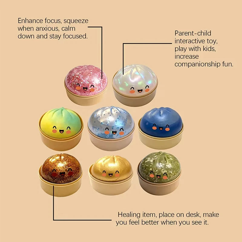 Simulation Flash Dumpling Pressure Ball Slow Rebound Soft Pinch Decompression Home Office  Decorat Children Adults Birthday Gift